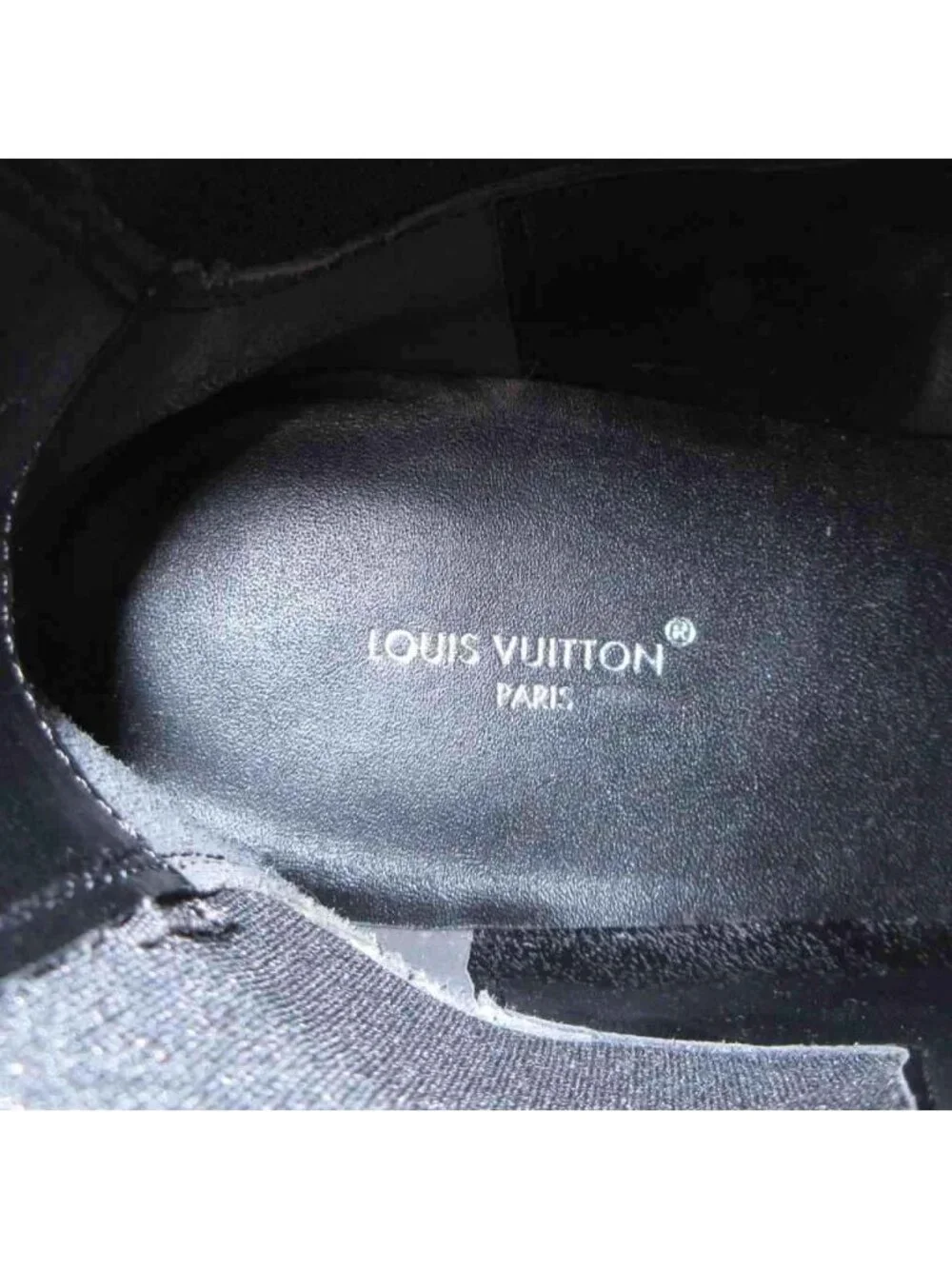 Louis Vuitton Laureate Monogram Boots Short Logo Suede Platform Black